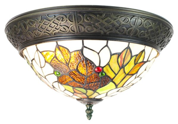 Vitrážová stropná lampa Tiffany Ø38