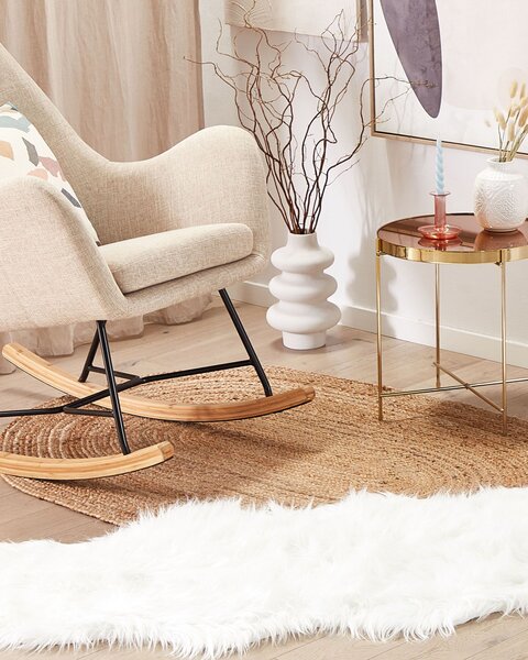Umelá ovčia kožušina biela akryl 60 x 180 cm glamour elegantný dizajn spálňa obývacia izba