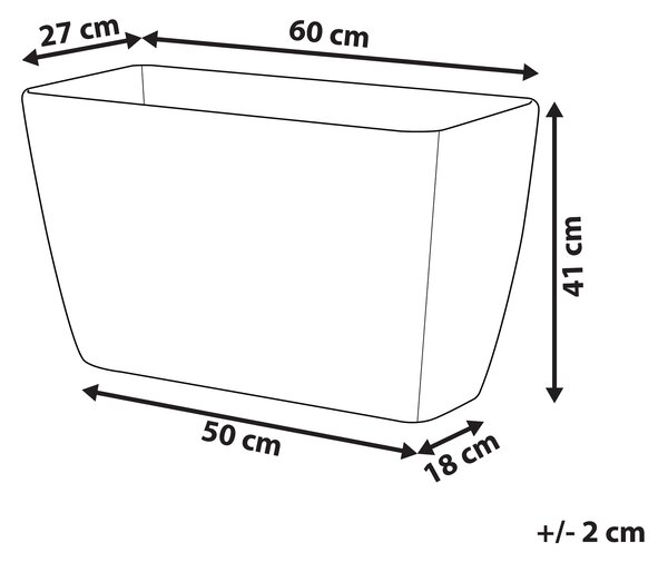 Kamenný kvetináč béžový 60 x 27 x 41 cm moderný minimalistický dizajn izbové vonkajšie doplnky
