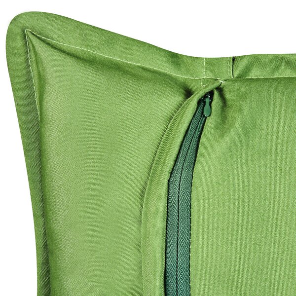 Sada 3 vonkajších dekoratívnych vankúšov zelená polyester palmový vzor záhradné doplnky