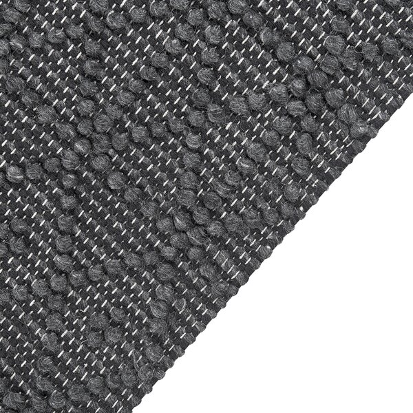 Koberec čierny vlna a polyester 160 x 230 cm geometrický vzor strapce boho moderný