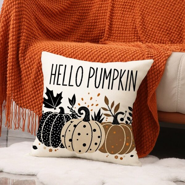 Obliečka na vankúš HELLO PUMPKIN 45x45 cm, béžová