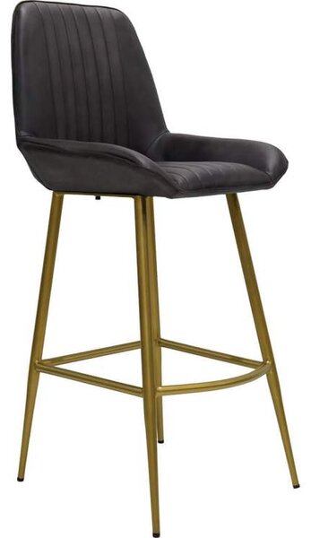 Komfortná barová stolička v koži - matná čierna