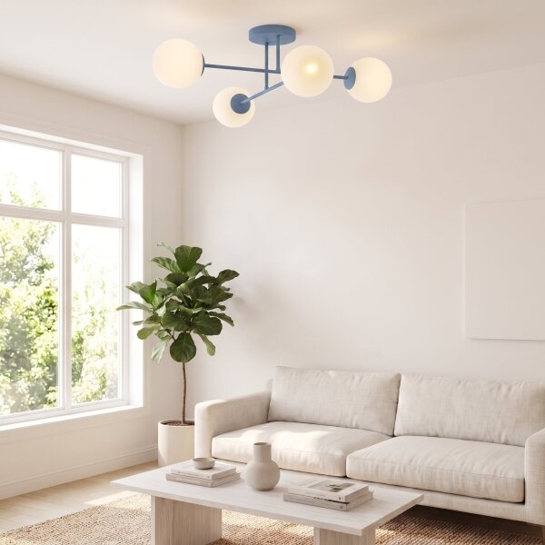 Prisadený luster ROMA 4xE14/10W/230V modrý