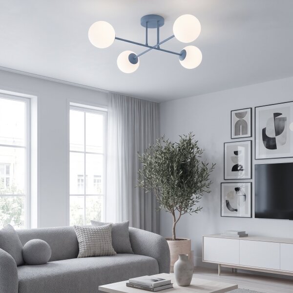 Prisadený luster ROMA 4xE14/10W/230V modrý