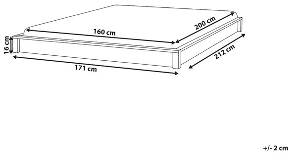 Posteľ tmavohnedá drevená 160 x 200 cm bez čela nízka konštrukcia minimalistický dizajn spálňa