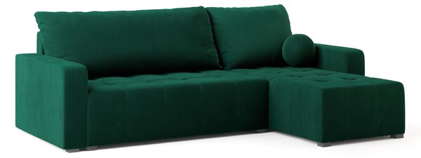 Rohová rozkladacia sedačka Volira - zelená