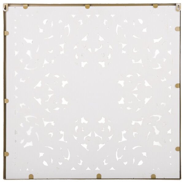 Nástenná dekorácia svetlé drevo biela MDF 60 x 60 cm štvorcový tvar ornamenty moderný štýl dekorácie doplnky