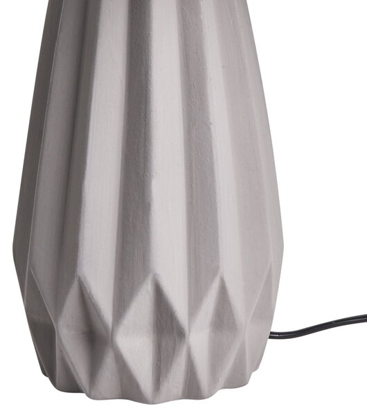 Stolná lampa sivá keramický podstavec ľanové tienidlo moderný štýl obývacia izba spálňa