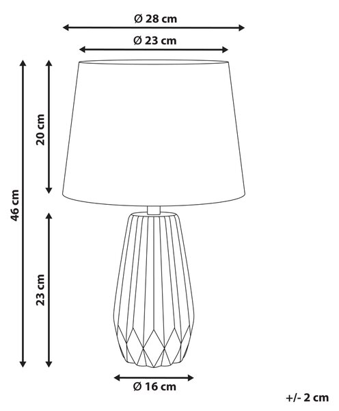 Stolná lampa sivá keramický podstavec ľanové tienidlo moderný štýl obývacia izba spálňa