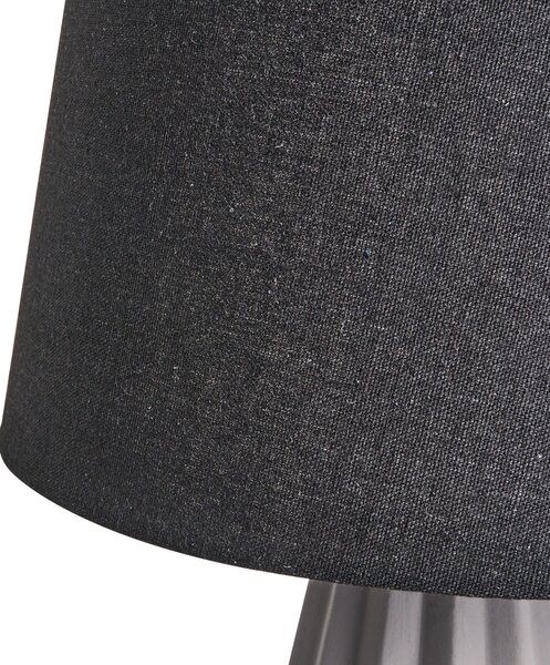 Stolná lampa sivá keramický podstavec ľanové tienidlo moderný štýl obývacia izba spálňa