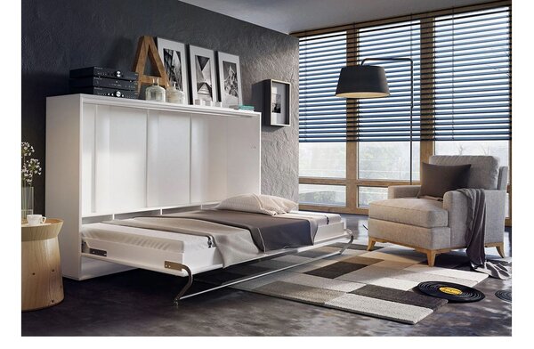 Horizontálna výklopná manželská posteľ 140x200 CELENA - biela