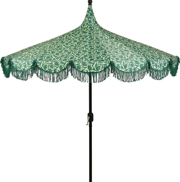 Mica Decorations Kelly slnečník s taškou na prenášanie – tyčový slnečník 238 x Ø235 cm – ochrana pred slnkom na záhrade alebo balkóne – polyester, oceľ – tmavozelená farba