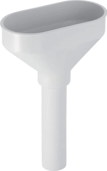 Geberit lievik oválny pre viacero pripojení d40 mm, bez okraja, biely, PP, 1 ks