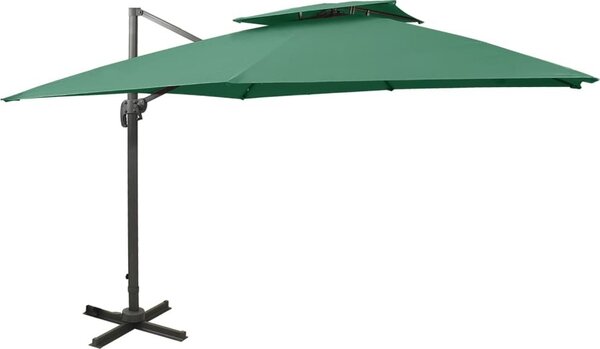 Maison Exclusive – závesný slnečník s ventiláciou 300 x 300 cm, zelený
