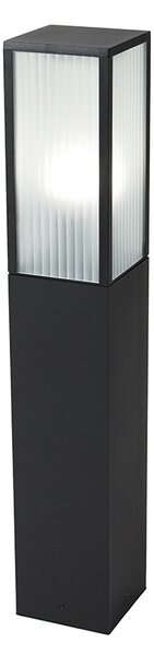Inteligentná vonkajšia stojaca lampa čierna s rebrovaným sklom 80 cm vrátane WiFi A60 - Charlois