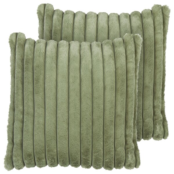 Sada 2 dekoratívnych vankúšov zelená polyester 45 x 45 cm bez vzoru jednofarebná moderný štýl doplnky
