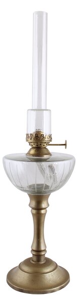 Strömshaga Starodávna petrolejová mosadná lampa na nožičke
