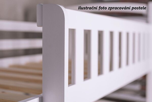 MAXMAX Detská domčeková posteľ z masívu borovice DIANA so šuplíkmi - 200x90 cm - BIELA