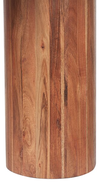 Konferenčný stolík biela mramorová stolová doska nohy z akáciového dreva 90 x 45 x 35 cm moderný minimalistický