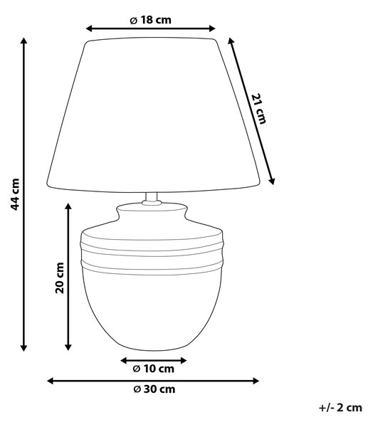 Stolná lampa béžová keramika 44 cm čierne papierové tienidlo nočný stolík obývačka spálňa osvetlenie