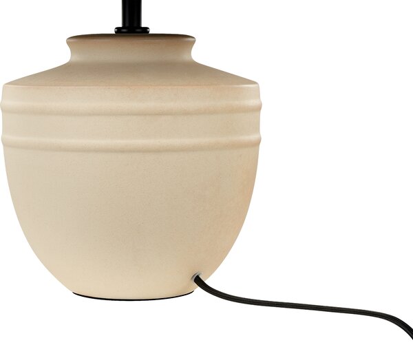 Stolná lampa béžová keramika 44 cm čierne papierové tienidlo nočný stolík obývačka spálňa osvetlenie
