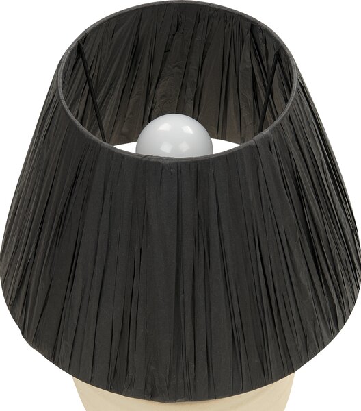Stolná lampa béžová keramika 44 cm čierne papierové tienidlo nočný stolík obývačka spálňa osvetlenie