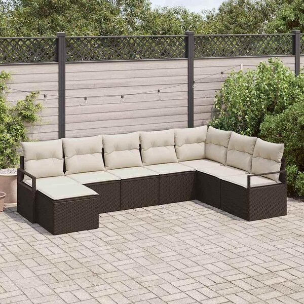 Maison Exclusive – Sedacia súprava, 8 kusov, hnedá [syntetický materiál]: polyratan