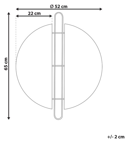 Nástenné zrkadlo zlaté kovové ø 52 cm okrúhly rám nástenný doplnok do domácnosti glamour štýl minimalistické