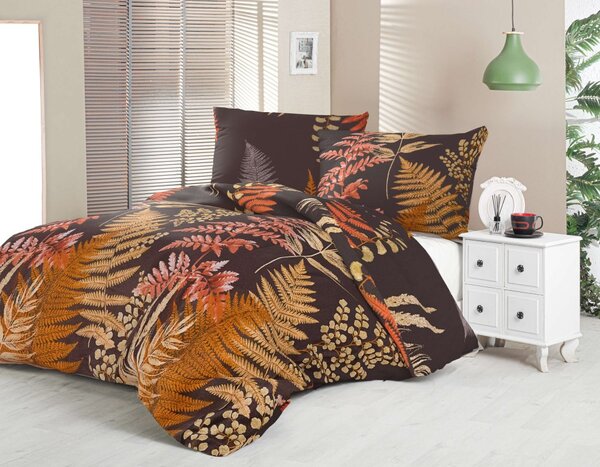 Kvalitex Saténové povlečení LUXURY COLLECTION PAPRADIE hnedé