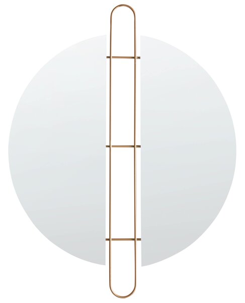 Nástenné zrkadlo zlaté kovové ø 52 cm okrúhly rám nástenný doplnok do domácnosti glamour štýl minimalistické