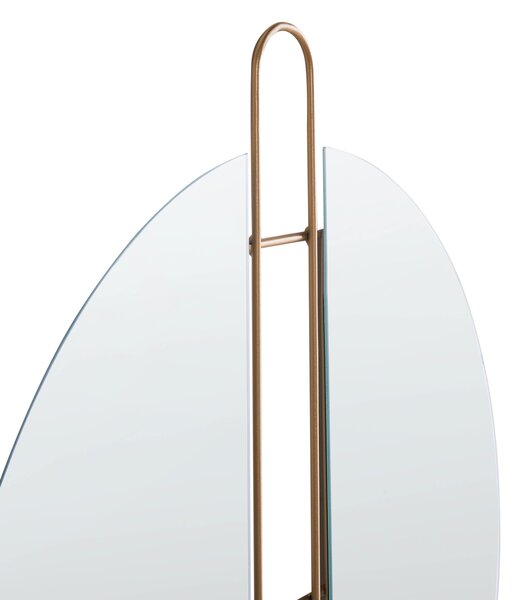 Nástenné zrkadlo zlaté kovové ø 52 cm okrúhly rám nástenný doplnok do domácnosti glamour štýl minimalistické