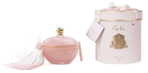 Côte Noire Vonná sviečka Art Deco Pink peony - okrúhly box