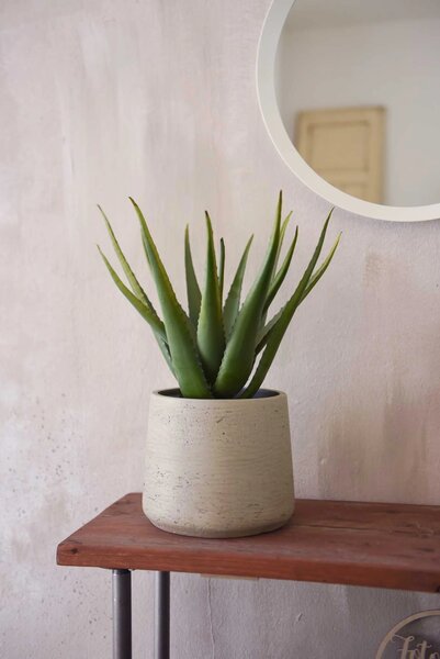 Kvetináč TROPICO, sklolaminát, výška 29 cm, béžová