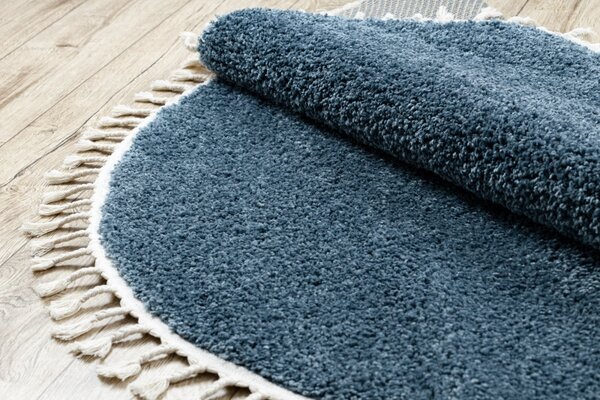 Dywany Łuszczów , Kusový koberec Berber 9000 blue kruh, 120x120 (priemer) kruh, modrá, obývacia izba