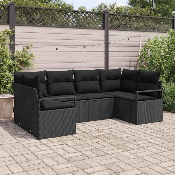 Maison Exclusive – Sedacia súprava, 6 kusov, čierna [syntetický materiál]: Polyratan