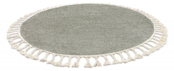 Dywany Łuszczów, Kusový koberec Berber 9000 green kruh, 120x120 (priemer) kruh, zelená, obývacia izba
