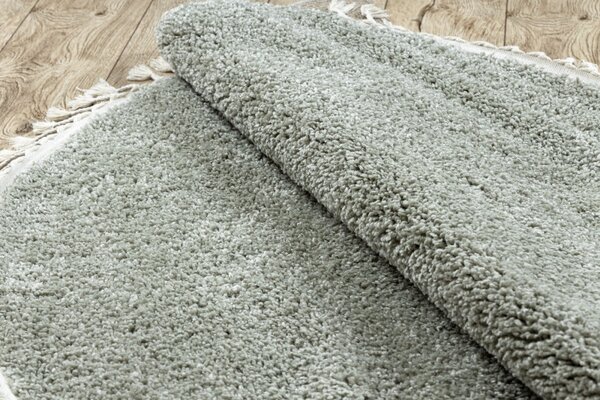 Dywany Łuszczów, Kusový koberec Berber 9000 green kruh, 120x120 (priemer) kruh, zelená, obývacia izba