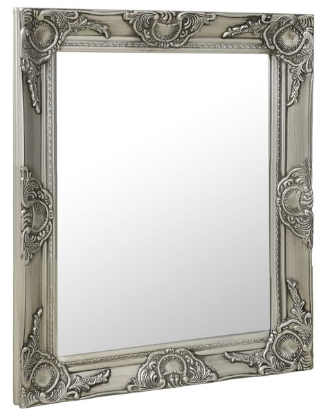 Nástenné zrkadlo v barokovom štýle 50x60 cm strieborné
