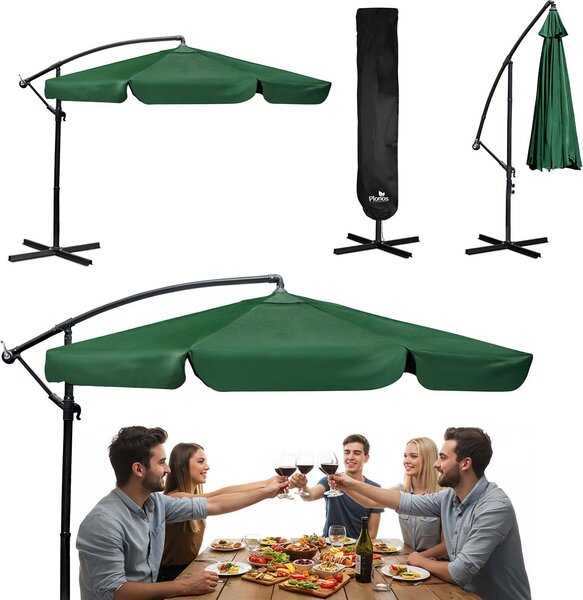 Slnečník skladací záhradný 6 segmentový 350 cm s poťahom Plonos PL-880