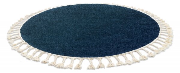 Dywany Łuszczów, Kusový koberec Berber 9000 navy kruh, 120x120 (priemer) kruh, modrá, obývacia izba