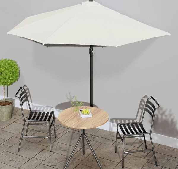 Maison Exclusive – Balkónový slnečník s hliníkovou tyčou v pieskovej farbe, 300 x 155 cm, polkruhový