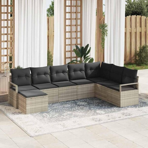Maison Exclusive – Sedacia súprava, 7 kusov, tmavosivá [syntetický materiál]: Polyratan
