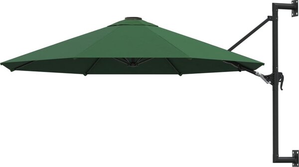 Maison Exclusive - Slnečník na montáž na stenu s kovovým stožiarom 300 cm zelený