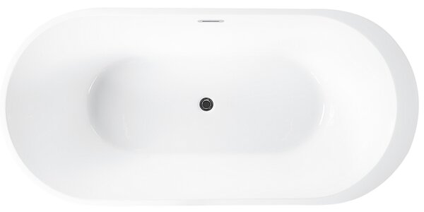 Voľne stojaca vaňa červená biela akrylát 160 x 75 cm oválny tvar elegantný moderný štýl kúpeľňa