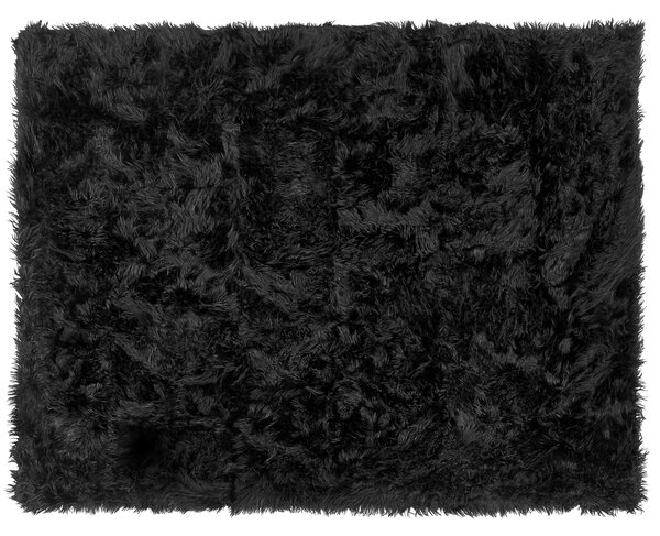 Prikrývka na posteľ čierna 150 x 200 cm umelá kožušinová deka textilné doplnky do spálne