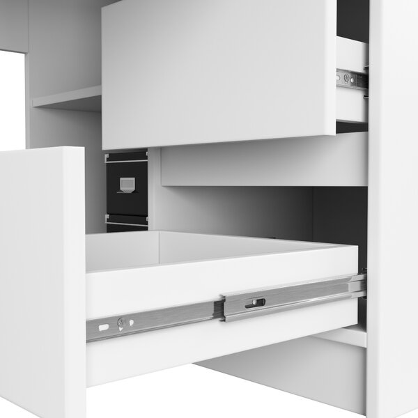 Ak furniture Rohový písací stôl B20 155 cm bílý pravý
