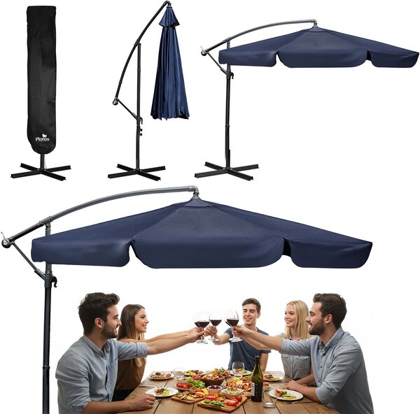 Slnečník skladací záhradný 6 segmentový 350 cm s poťahom Plonos PL-880