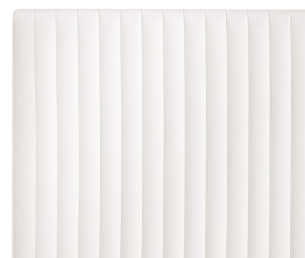 Kontinentálna posteľ krémová biela zamatové čalúnenie 180 x 200 cm s úložným priestorom s matracom a čelom moderný štýl spálňa