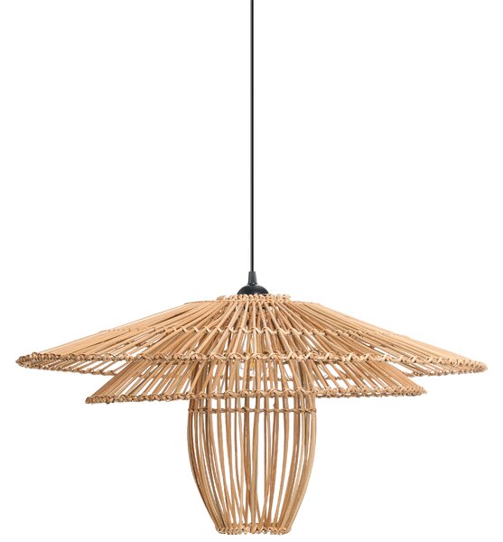 Závesná lampa prírodná ratanové tienidlo železný rám boho štýl na strop osvetlenie